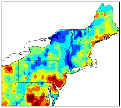 Northeast gdd difference map