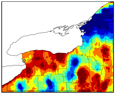 Western NY gdd difference map