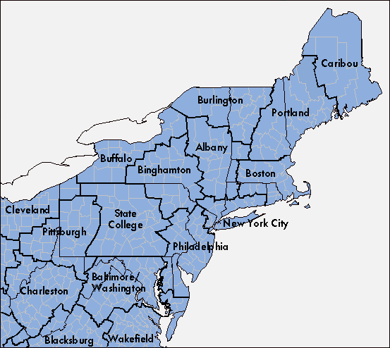 NWS forecast areas